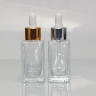 定制方形精油瓶30ml滴管瓶化妆品分装瓶玻璃瓶精华原液瓶丝印喷色