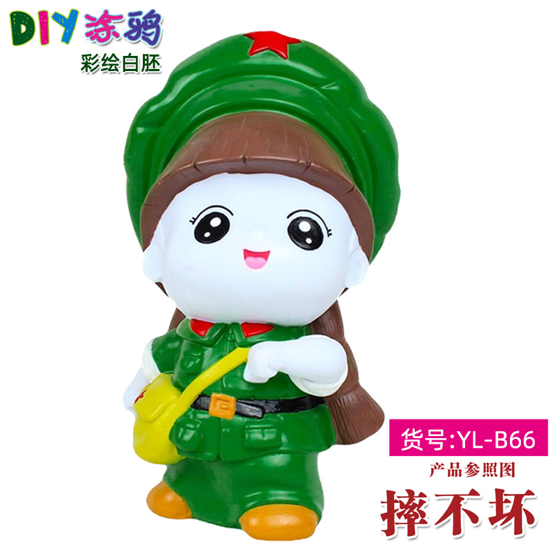 Gran vinilo yeso muñeca embrión blanco al por mayor puntada alcancía gran puntada artesanal DIY colorear blanco