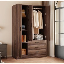 简易板式衣柜家用卧室对开门收纳柜出租屋家用简约现代小户型衣橱
