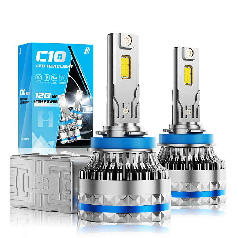 Трансграничная автомобильная светодиодная фара C10 120 Вт супер яркий Дальний и ближний свет высокой мощности H11 H4 H7 модифицированный светодиодный налобный фонарь