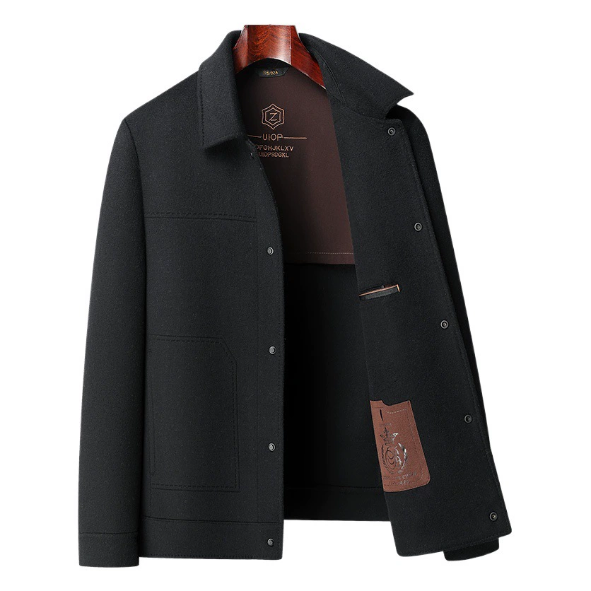 Осенне-зимняя Двусторонняя твидовая шерстяная куртка с лацканами ручной работы, Мужская съемная пуховая подкладка, утолщенная шерстяная куртка