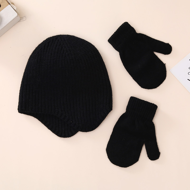 Kid's Basic Simple Style Solid Color Acrylic Scarf Hat Gloves 1 Set display picture 5