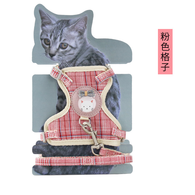 Fabricantes al por mayor explosión de tela de algodón de dibujos animados, cinturón de pecho de gato, cuerda de tracción de gato, cuerda de tracción de gato para caminar