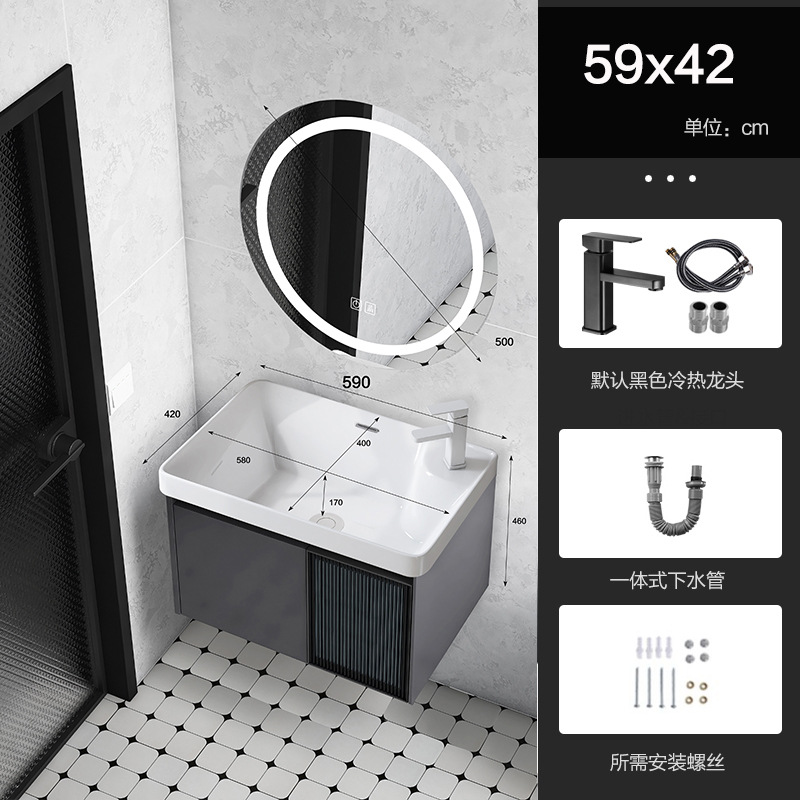 Baño de aluminio espacio puerta de vidrio gabinete de baño pequeño gabinete de lavabo doméstico combinación balcón lavabo piscina