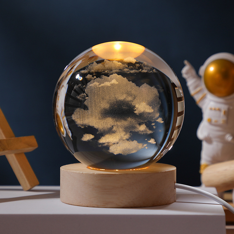 星空テーブルランプ、銀河クリスタルボール、ナイトライト、デスクトップ装飾品、高級感のある誕生日プレゼント、中秋節の贈り物|undefined