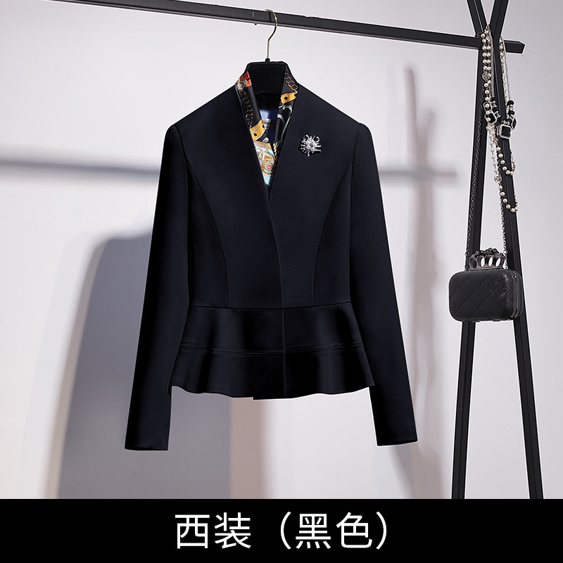职业女裙套装米白色高端西装外套女西服时尚酒店经理美容师工作服|undefined