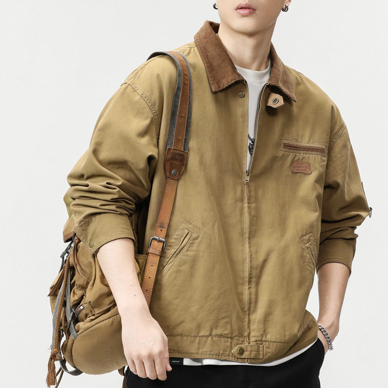 Spring and Autumn New jacket men's fashion comfortable casual men's lapel loose workwear jacket men's wholesale Spring and Autumn New jacket men's fashion comfortable casual men's lapel loose workwear jacket men's wholesale