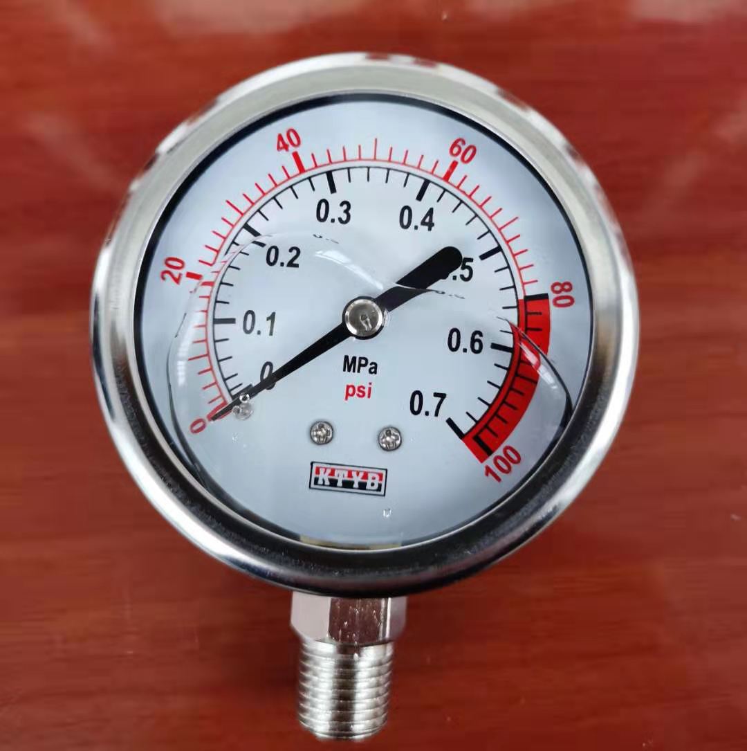 YN60不锈钢耐震压力表液压油压表水压表防震气压表1/4PT M14*1.5