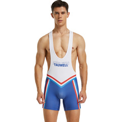 New Men's One-Piece Underwear Fun T-Shirt Wrestling Suit Fitness Wholesale Cycling Shaping Sports One-Piece Men's Shorts 