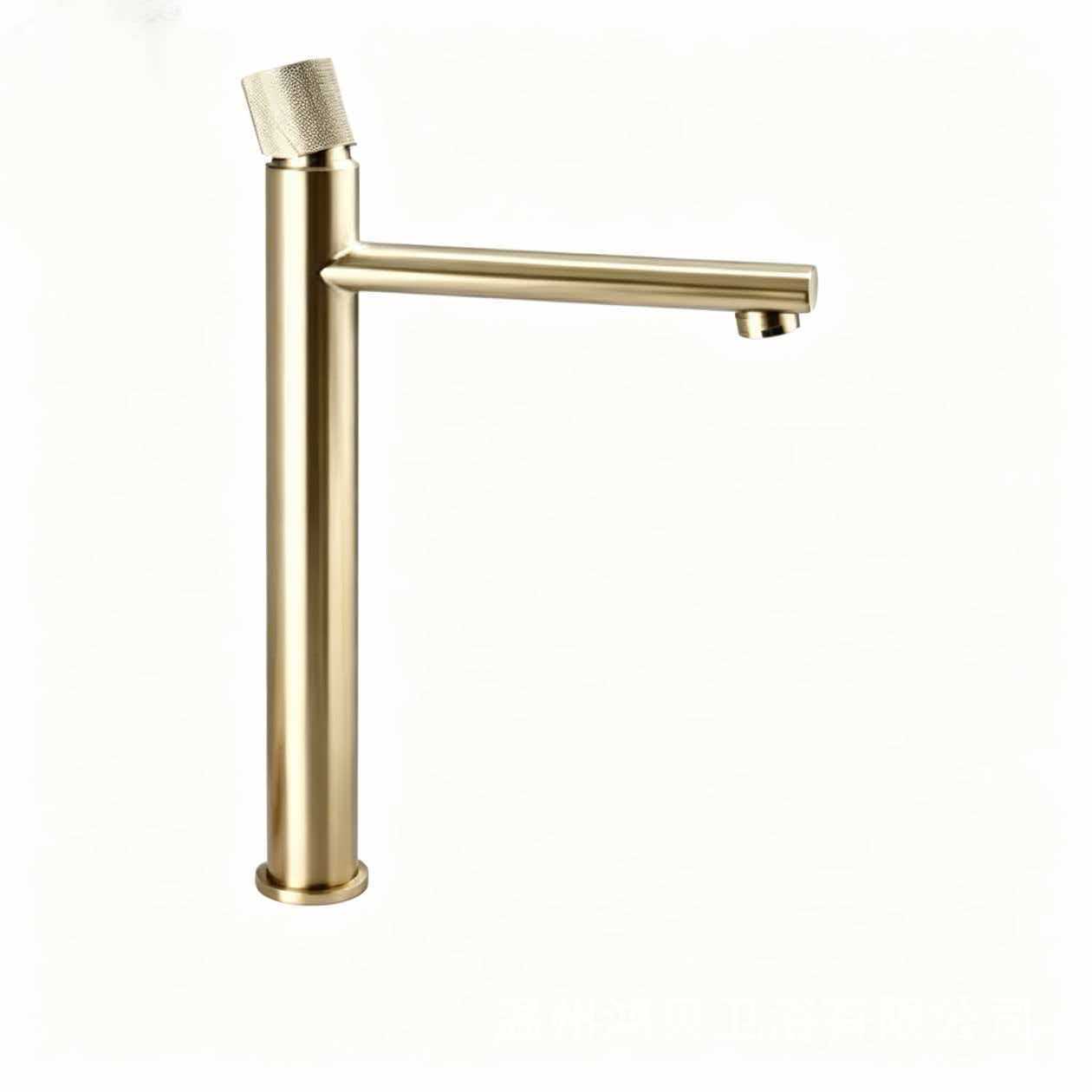 Grifo Mezclador para Lavabo Giratorio 360° de Cobre con Acabado Cepillado