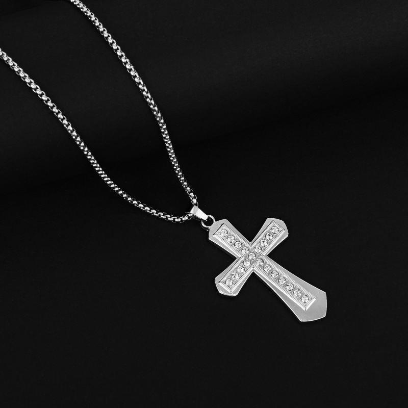 Diamond Cross Necklace Personalized Hip Hop Style For Unisex_voghion.com