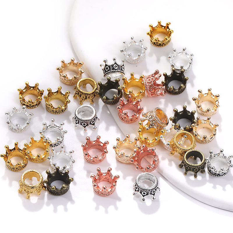Factory Direct Sales 1 Handmade DIY Retro Alloy Jewelry Accessories Japanese and Korean Stereo Crown Pendant Necklace Bracelet Ears
