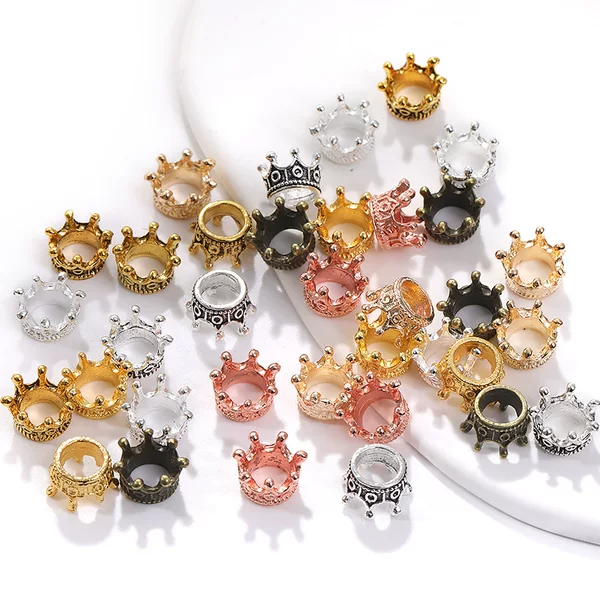Factory Direct Sales 1 Handmade DIY Retro Alloy Jewelry Accessories Japanese and Korean Stereo Crown Pendant Necklace Bracelet Ears