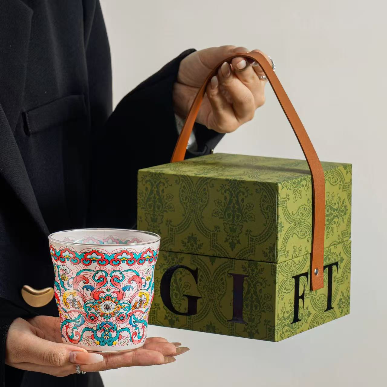 Regalo de cumpleaños para chicas tazas de vidrio de alta calidad para acompañantes de regalo de alta calidad exquisita taza de agua caja de regalo image 10
