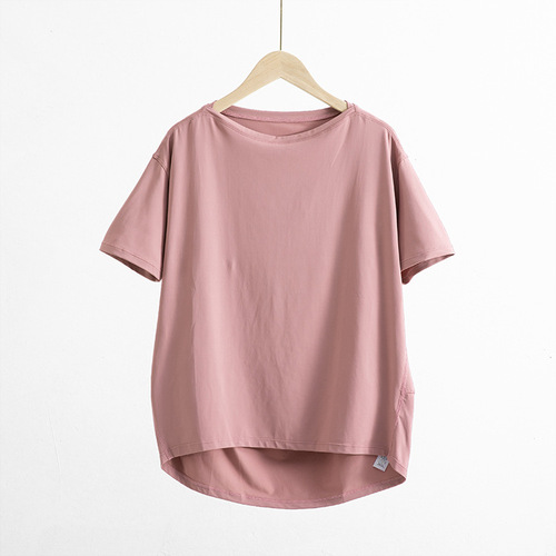 Cross-border same item yoga short-sleeved back in action loose sport top women's yoga cover-up