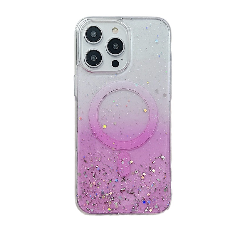 Candy Colour Gradient Glitter Magnetic Phone Case For Iphone 15_voghion.com