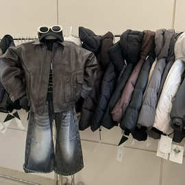 黑桃柒男童冬季新款韩版加厚加绒皮衣