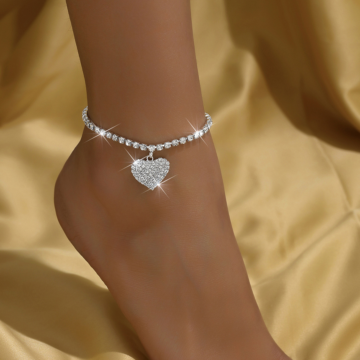 Europa y los Estados Unidos tendencia transfronteriza tobillas de diamante multicapa in joyería de viento mujer moda amor tobillas Ankle image 7