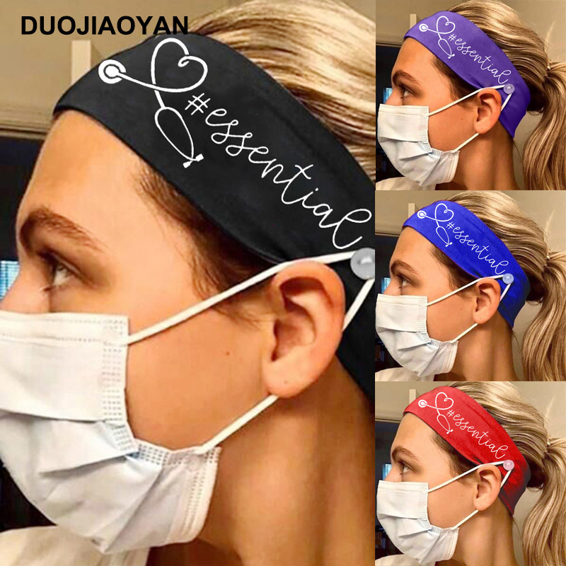 Creativo nuevo estilo europeo y americano de seda de leche elástica estetoscopio anti-trol patrón banda para el cabello de ala ancha banda para la cabeza de enfermera