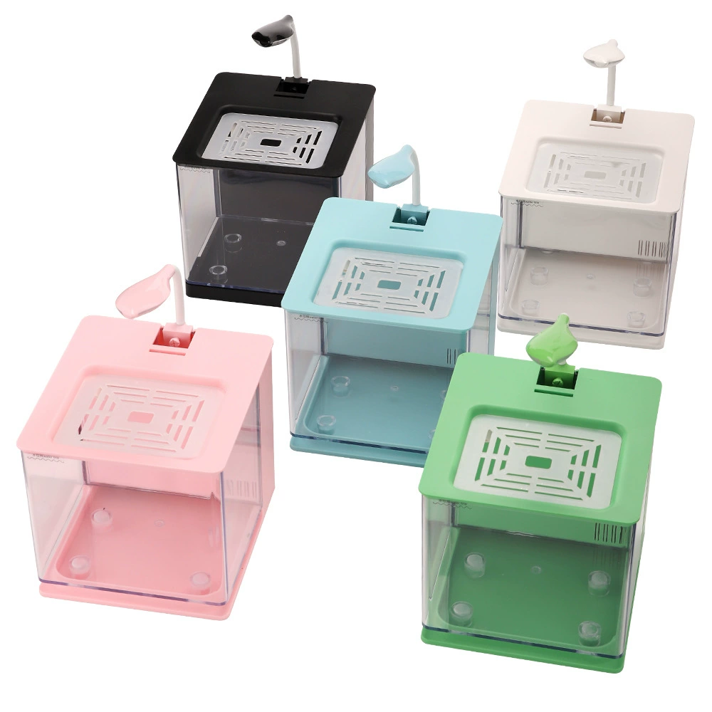 Аквариум с задним фильтром, небольшой экологичный аквариум для офиса и домашнего рабочего стола, миниатюрный красочный аквариум с задним фильтром для ландшафтного дизайна.