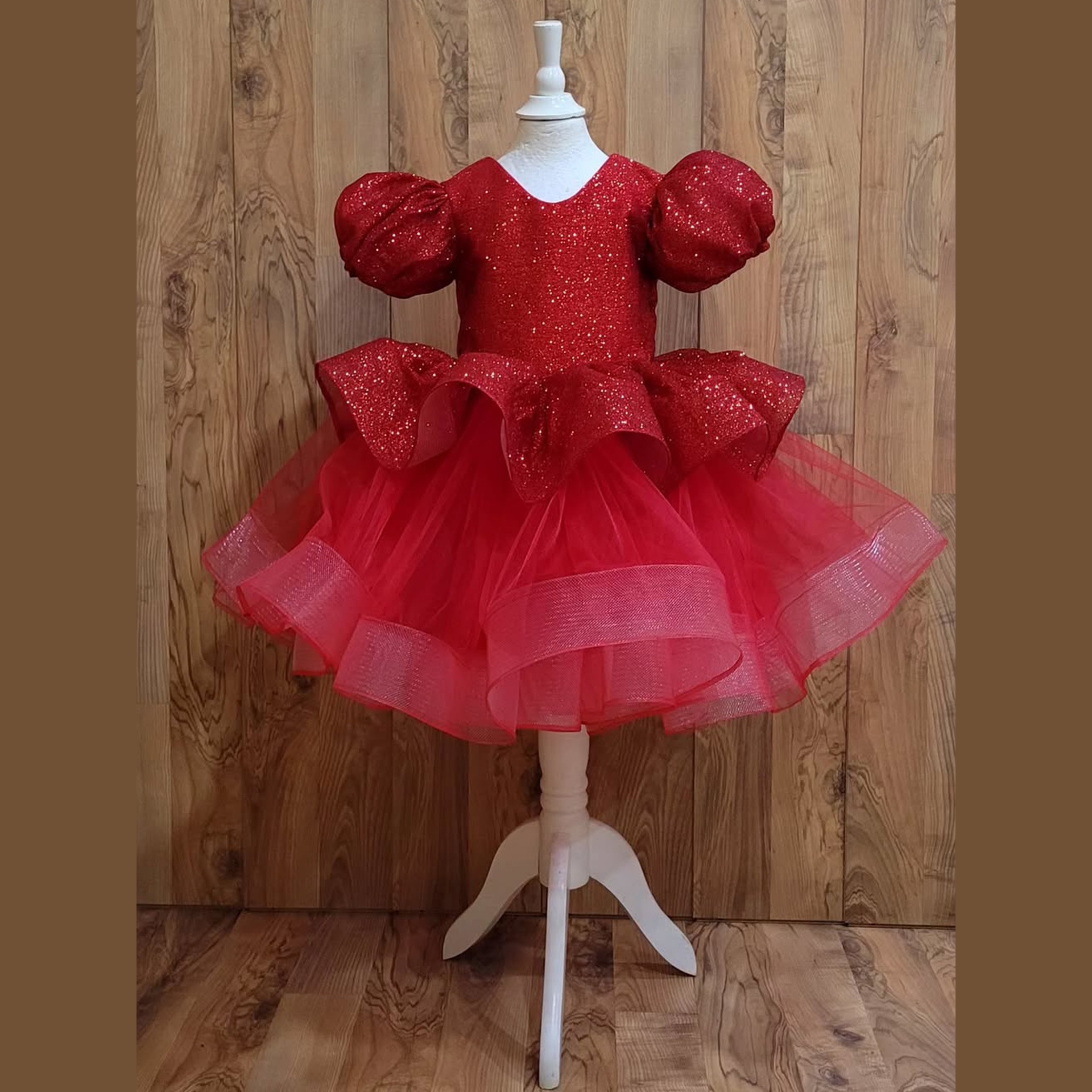 Mother & Kids Girls Sequined Princess Dress Style First Birthday Outfit Kids Christmas Theme (0-3 Years) For Formal & Casual_voghion.com