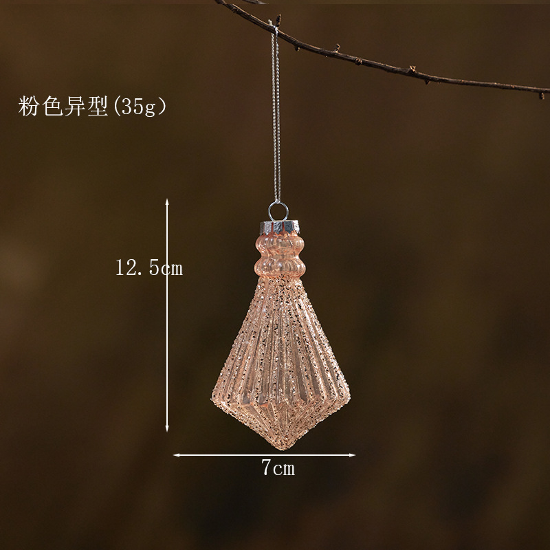 Bola de Navidad de vidrio, bola pintada de forma extraña, decoraciones de Navidad, colgantes, colgantes, escenarios, props, nuevos productos transfronterizos