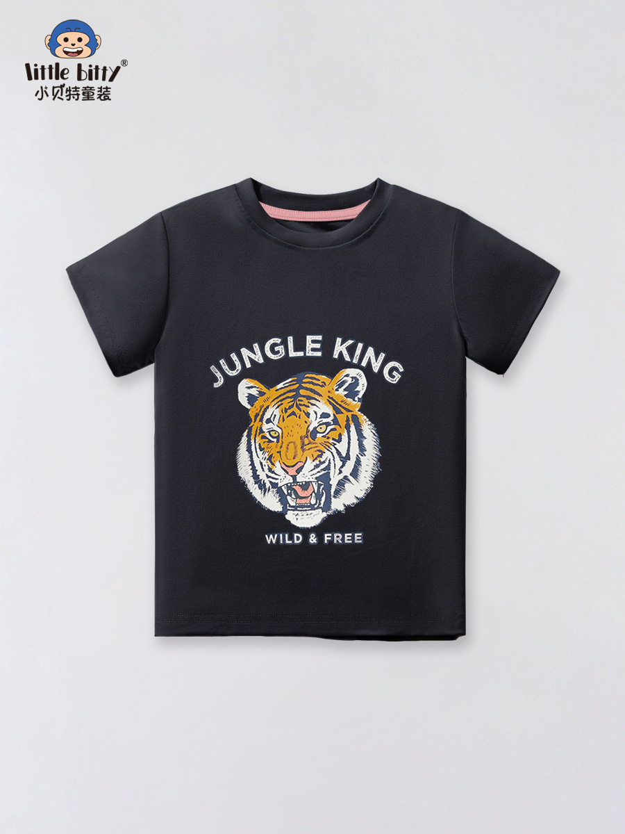 Children's Clothing Boys Short-Sleeved 2025 Children's Casual Black T-Shirt Summer Style Women's and Boys' Sports Tops Boys' T-Shirts