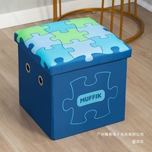 厂家直销棉麻折叠换鞋凳沙发凳多用收纳凳子可坐人带盖储物凳布艺