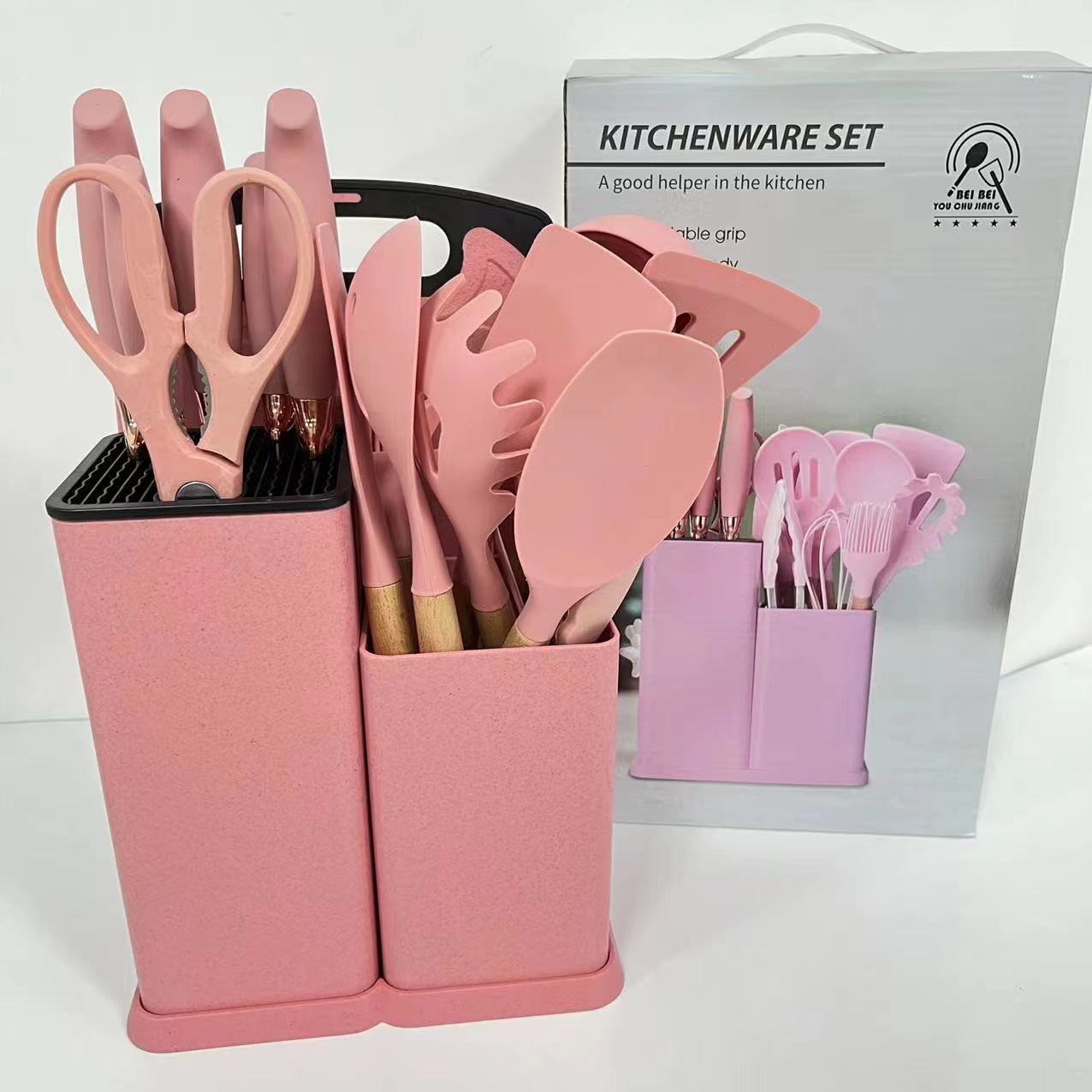 Silicone Kitchenware 19 Pieces Color Box...