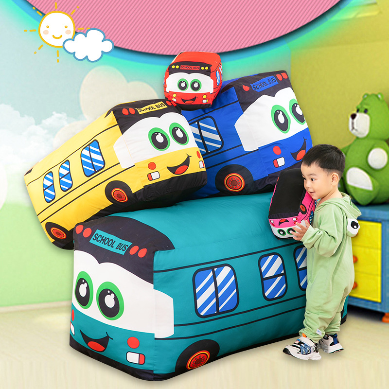Creative van bus simulation plush toy children's room decoration birthday gift sofa pillow back cushion