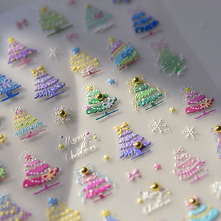 Tomoni Crystal Diamond Nail Art Stickers Explosions Stationery Children's Nail Stickers Christmas Tree Stickers Nail Art Stickers Mix