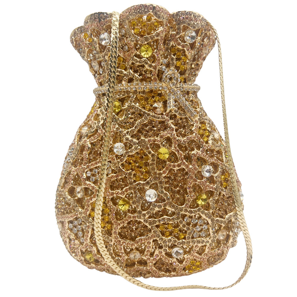 Bolsa de cena con diamantes vestido de fiesta europeo y americano forma de jarrón de piedra preciosa bolsa de mano Diamond Clutch