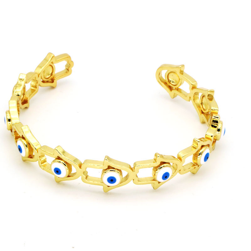 Simple Style Devilu0027S Eye Copper Enamel Bangle 1 Piece