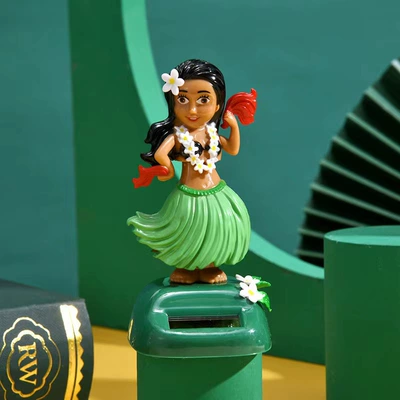 Apple Flower Cartoon Shake: Car ornaments - fan-light-green