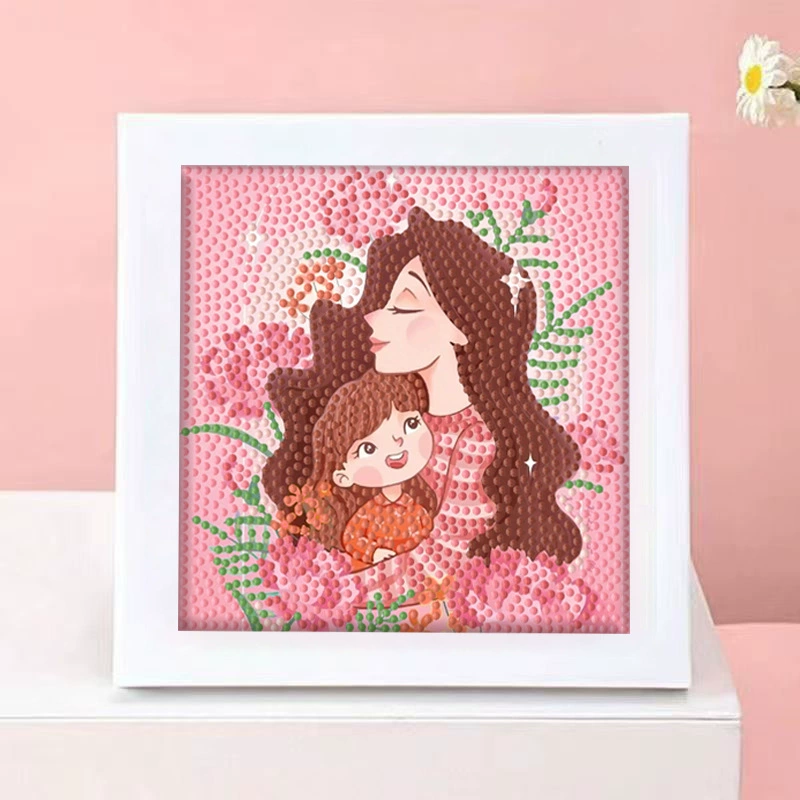 Кристальная вышивка DIY (Kuromi & KT Cat) 17×17 см фоторамка, набор наклеек в стиле мультфильма с полным заполнением