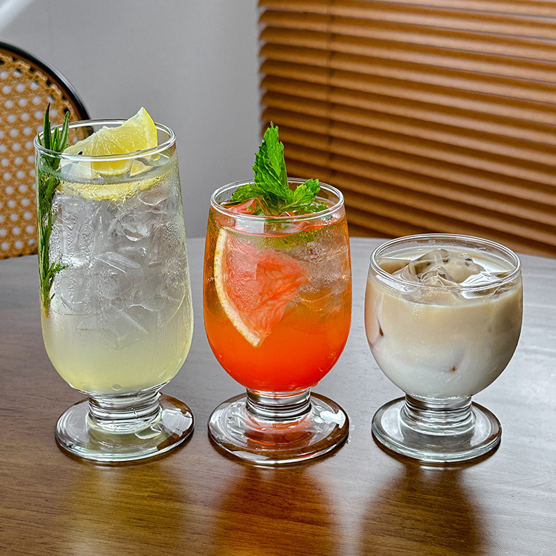 Creative Short-Stemmed Glass Cup for Hotel, Western Restaurant, Bar, Dessert Wine, Milkshake, Coffee, Cold Drinks, and Water Creative Short-Stemmed Glass Cup for Hotel, Western Restaurant, Bar, Dessert Wine, Milkshake, Coffee, Cold Drinks, and Water