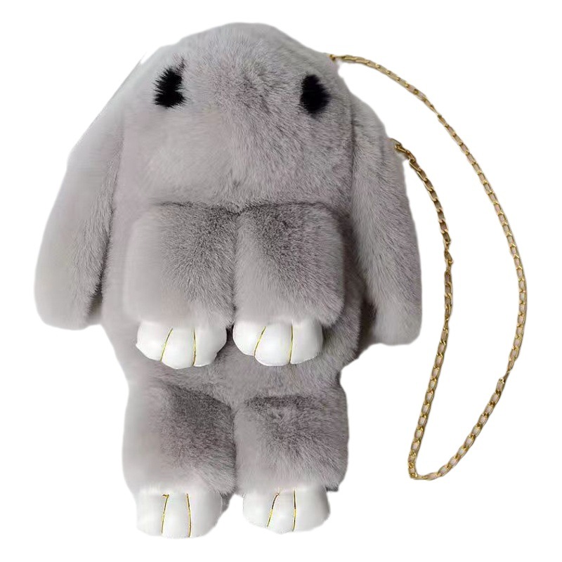 Plush Rabbit Doll Shoulder Bag for Girls, Stylish Rabbit Crossbody Bag for Students and Children