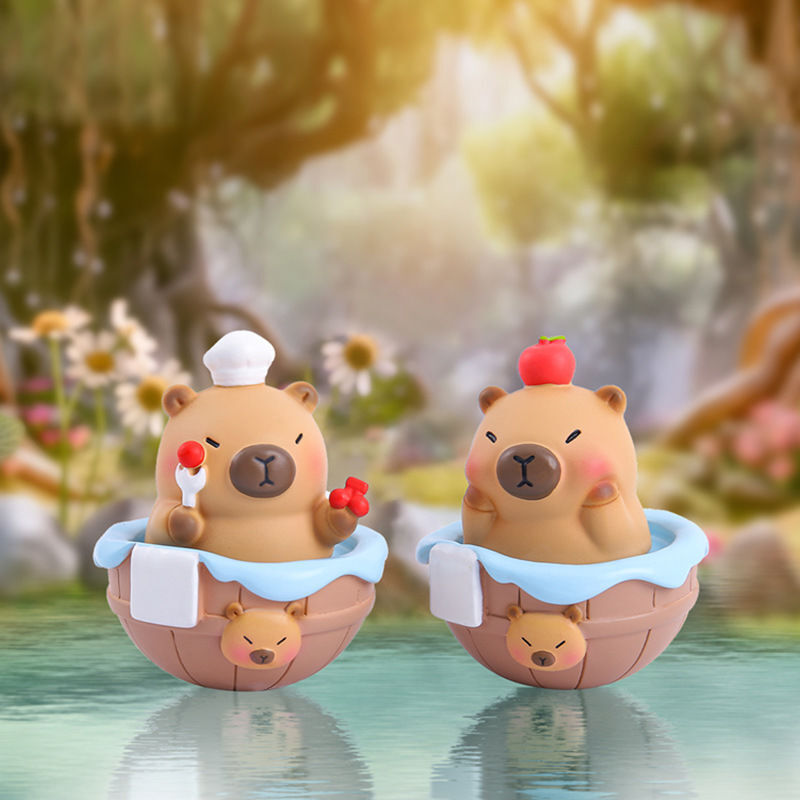 卡皮巴拉摇摇无烦恼系列盲盒手办公仔水豚桌面摆件解压治愈礼物女|undefined