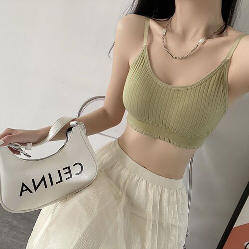 Underwear female junior high school student high school girl adolescent bra vest integrated beautiful back summer thin suspender chest wrap