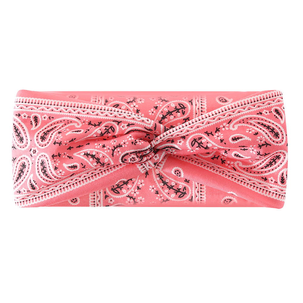 Europa y América de yoga bohemio deportes banda para el cabello elástico antideslizante banda para el cabello de ala ancha entrenamiento correr sudor-absorbente diadema de las mujeres