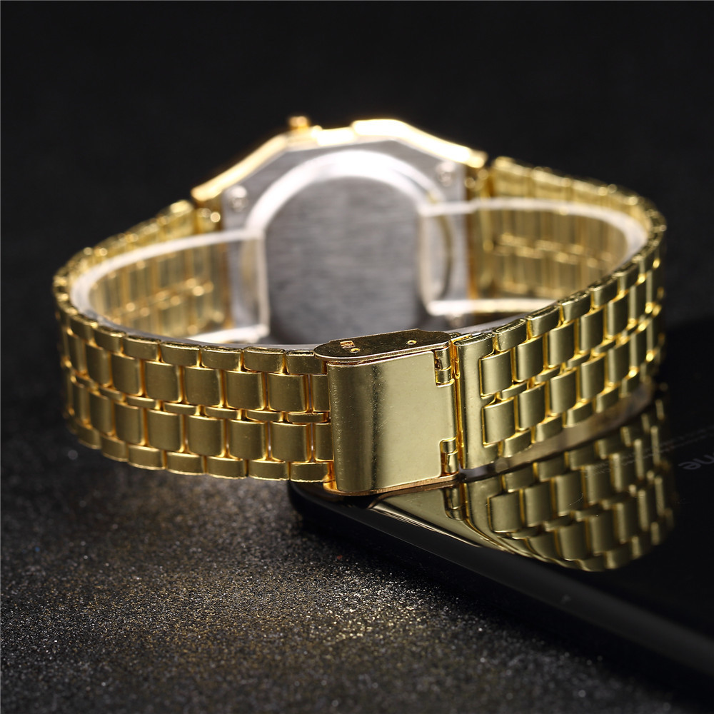 Unisex Gender Casual Solid Color Buckle Imitation Leather Strap Electronic Quartz Watch