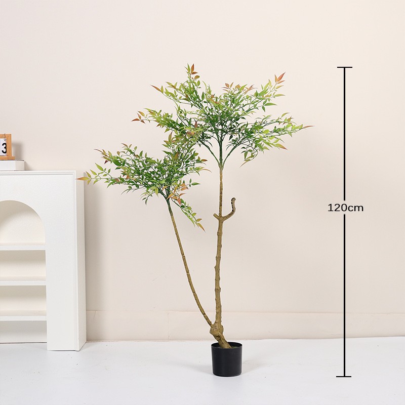 Planta Artificial en Maceta 1.2 m de Plástico y Tela para Decoración de Interiores