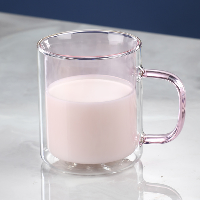 400ml 핑크 이중층 유리