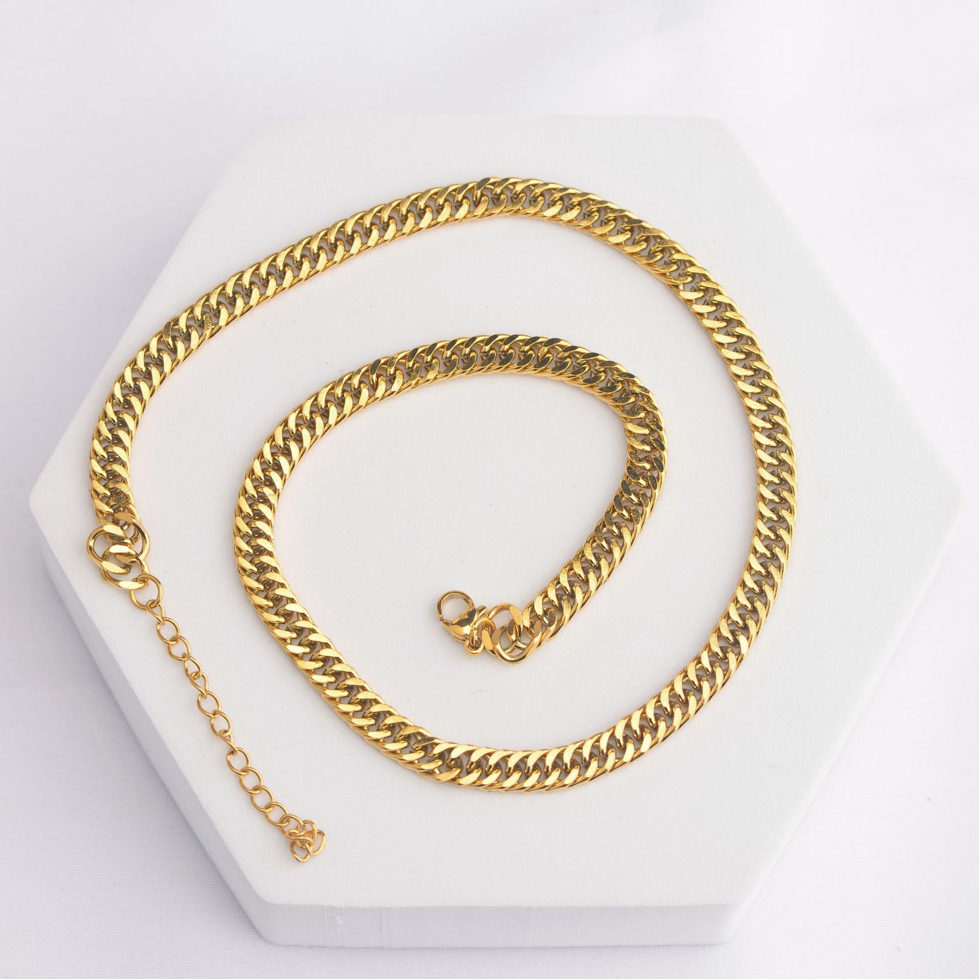 cuban link chain Chain Type 1 Piece Quantity Wholesale Jewelry Punk Waves Stainless Steel Plating Necklace