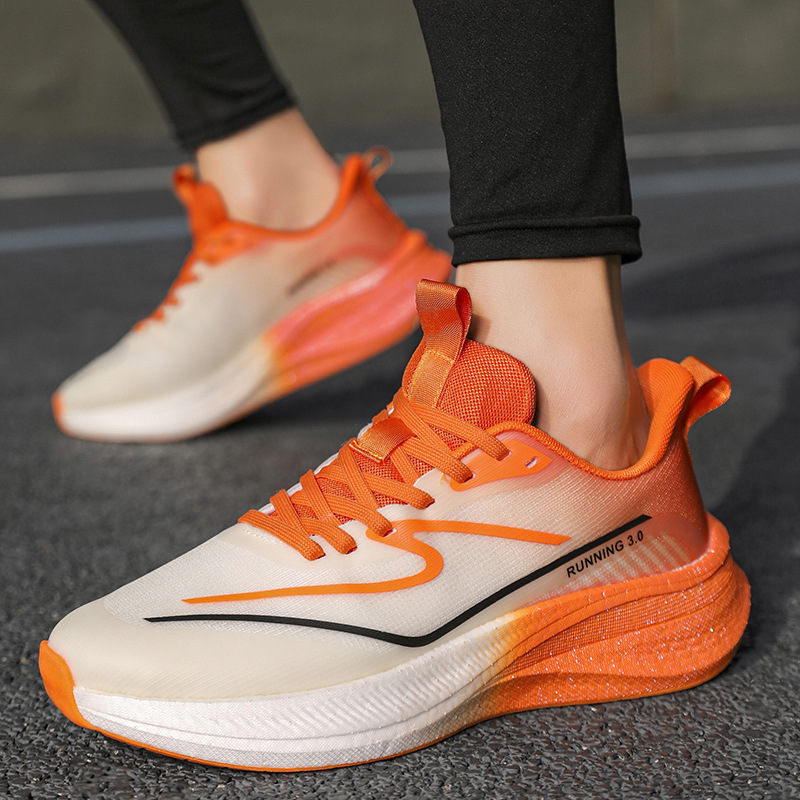 2025 nuevos juveniles amortiguador desgaste placa de carbono zapatillas de malla transpirable para hombres y mujeres zapatillas de carreras antideslizantes