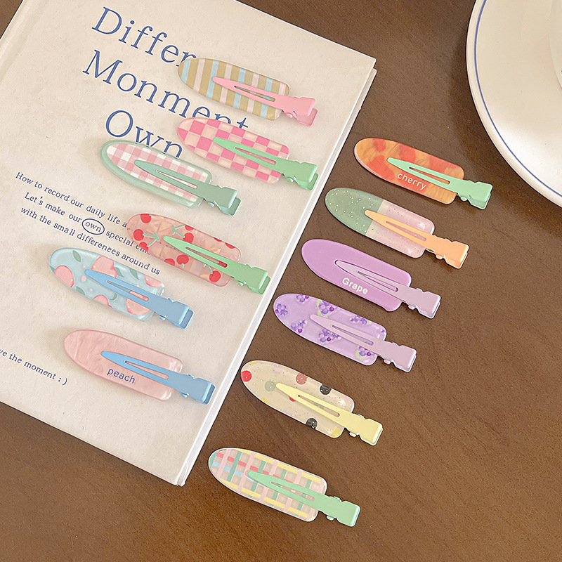 Sweet Cute Fruit Juice Seamless Hairpin Women's Fringe Fringe Fringe Cosmetic Clip Ins Hairpin Fragmented Hair Clip Headwear