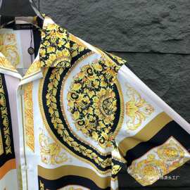 时尚欧货图案3D字母男女2024短袖衬衫ve印花同款现货新款跨境整单