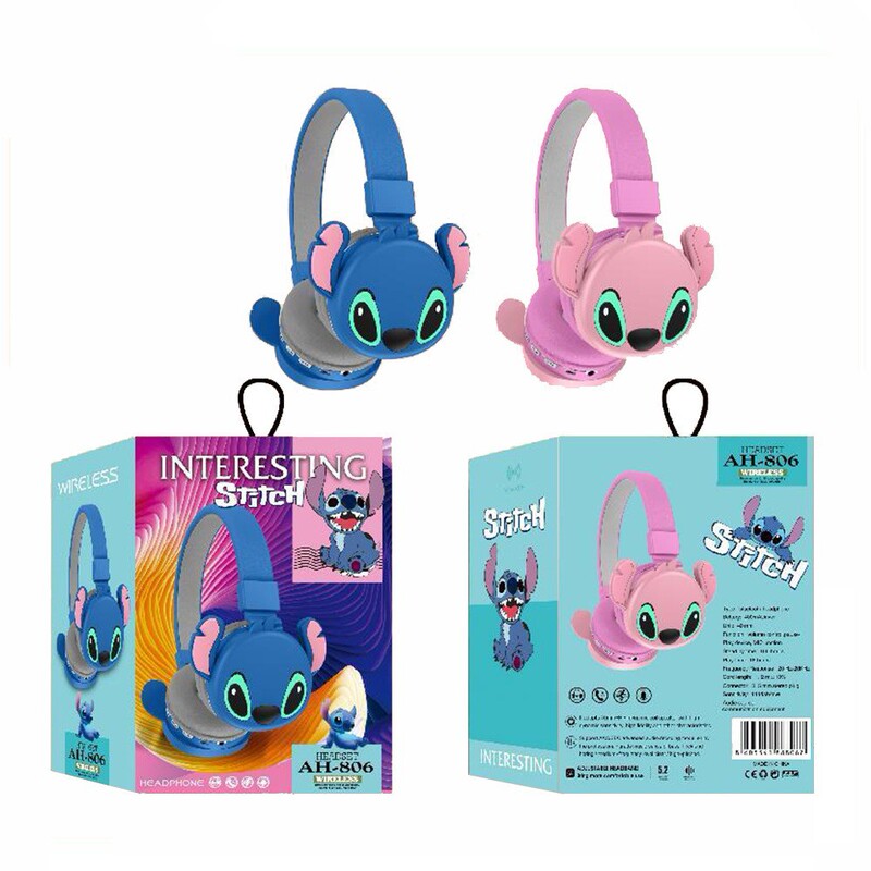 Cross-Border Ah-806 Stitch Headphones Cartoon Cute Kidsren's Head-Mounted Bluetooth Headphones Stereo Foldableable Cross-Border Ah-806 Stitch Headphones Cartoon Cute Kidsren's Head-Mounted Bluetooth Headphones Stereo Foldableable