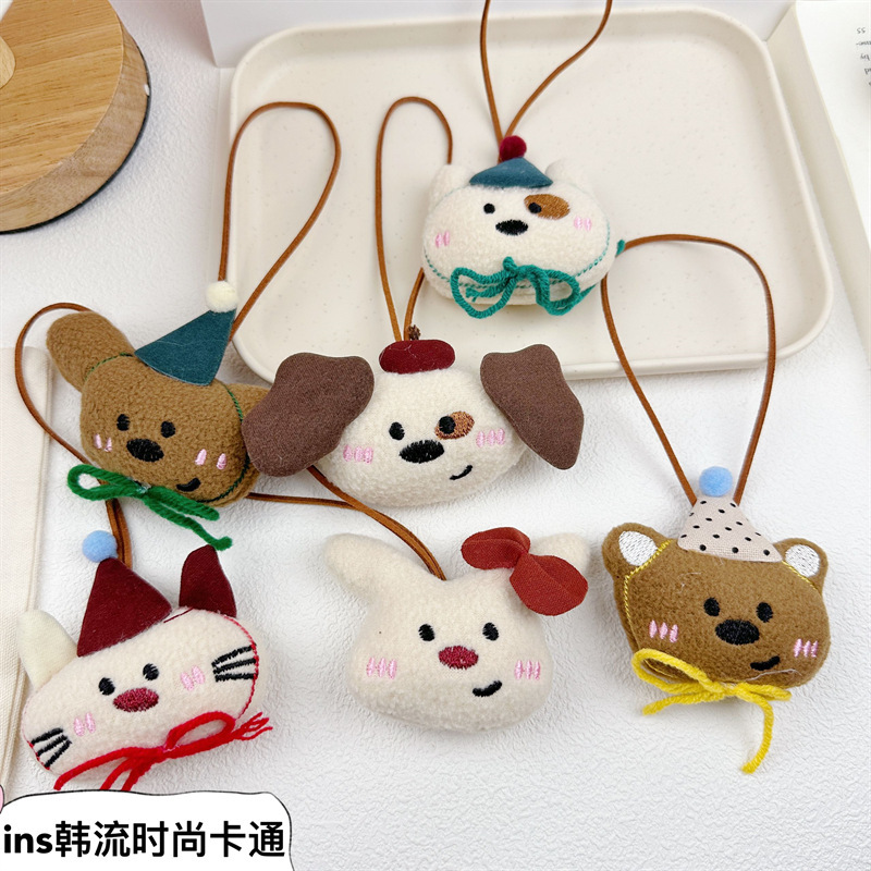 Korean Fashion Plush Bear Pendant Cartoon Cute Doll Doll Bag Pendant Student Clothes Brooch Accessories