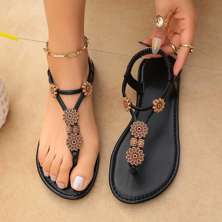 Fashionable beach sandals, plus size, boho style